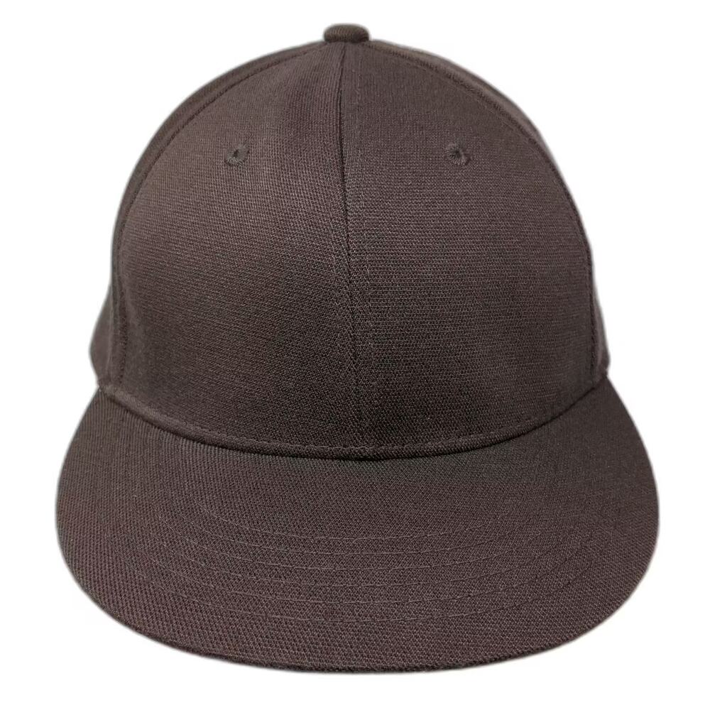 District Threads Baseball Cap Brown Fitted Hat XL Blank Flat Brim Structured